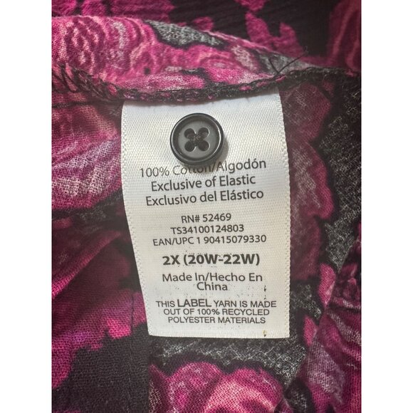 Size‎ 2X 20W-22W New Floral Print Smocked Cotton Peasant Dress Pockets Boho Plus - Picture 11 of 12